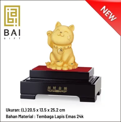 Produk BAI GIFT PAJANGAN PATUNG LUCKY CAT LAPIS EMAS 24K 1 ~blog/2023/3/16/3