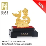 BAI GIFT PATUNG NAGA DAN PHOENIX LONG FENG LAPIS EMAS 24K 