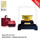 BAI GIFT PAJANGAN FENGSHUI MANGKUK GIOK LAPIS EMAS 24K