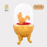 BAI GIFT PAJANGAN PATUNG SHIO AYAM MINI LAPIS EMAS 24K 