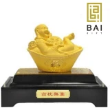 BAI GIFT PATUNG DEWA MAITREYA LAPIS EMAS 24K