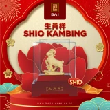 BAI GIFT PAJANGAN PATUNG SHIO KAMBING LAPIS EMAS MINI 24K